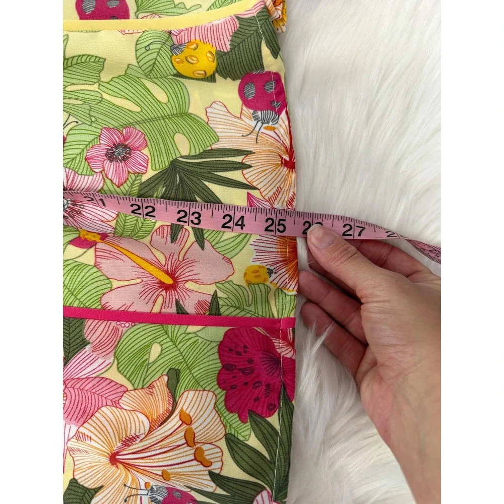 Vintage 90's Requirements - Tropical Floral Skirt Knee to Midi Length Vacation
